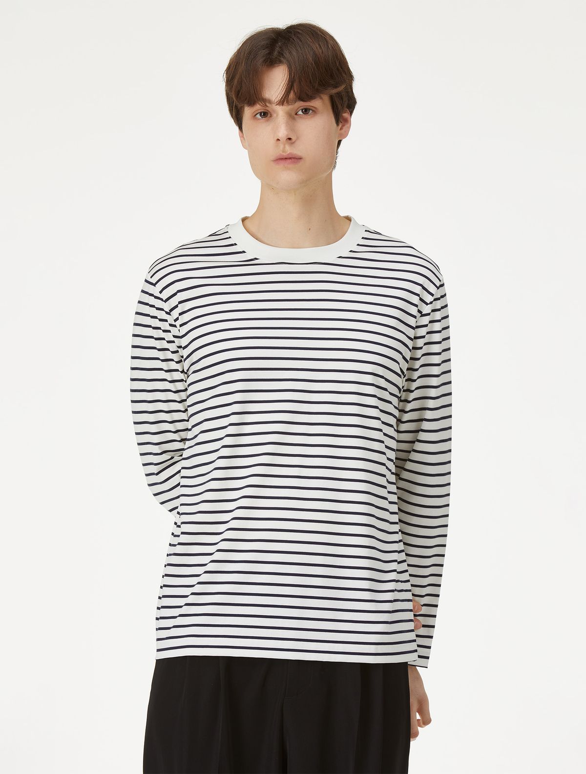 와이잭(YJACK) M_스트라이프 클래식핏 긴소매 티셔츠 (180gsm) MJT1942LS