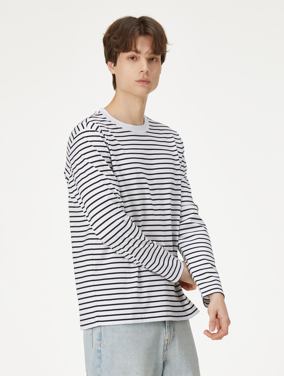 와이잭(YJACK) M_스트라이프 클래식핏 긴소매 티셔츠 (180gsm) MJT1942LS
