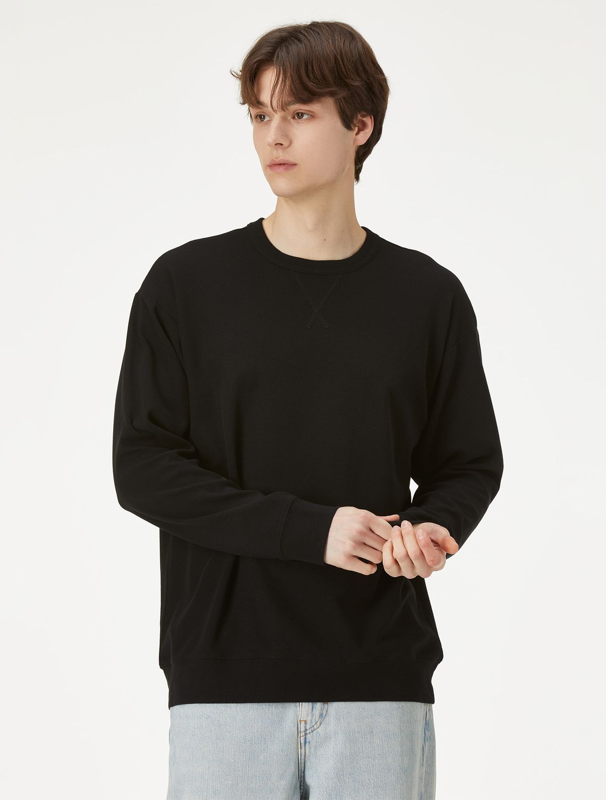 와이잭(YJACK) M_미니와플 루즈핏 스웻셔츠 MJT1913L