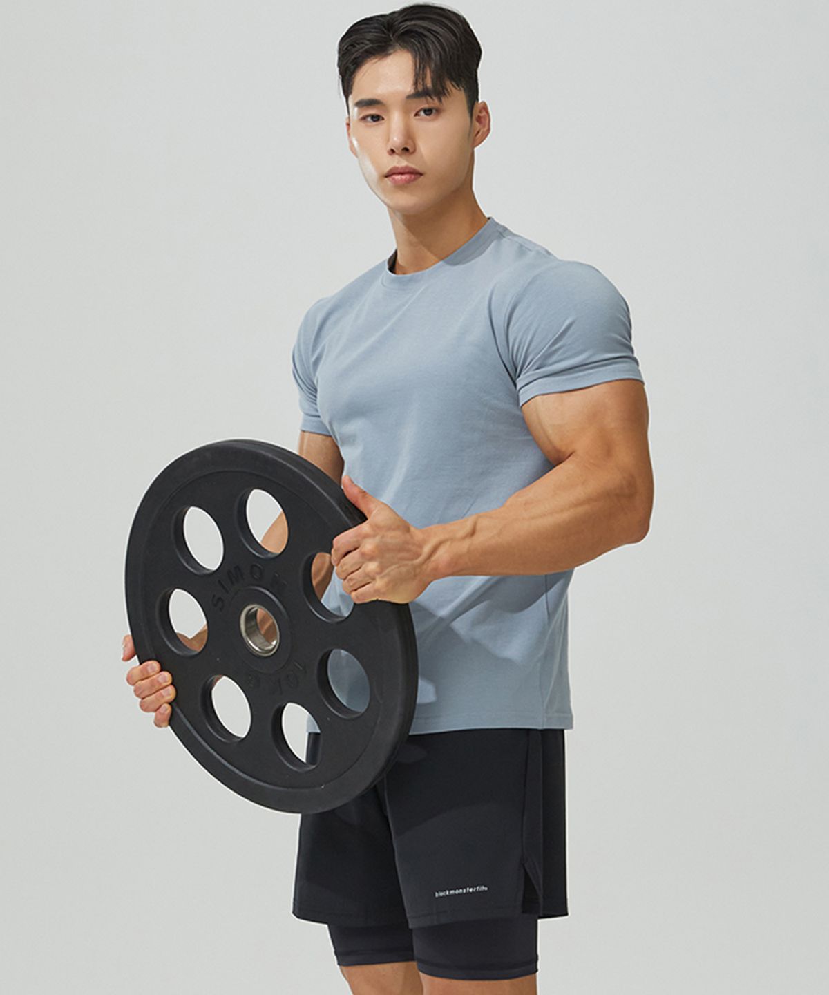 블랙몬스터핏(BLACK MONSTER FIT) [2pack] 무지 머슬핏 모달 반팔 티셔츠  (4color)