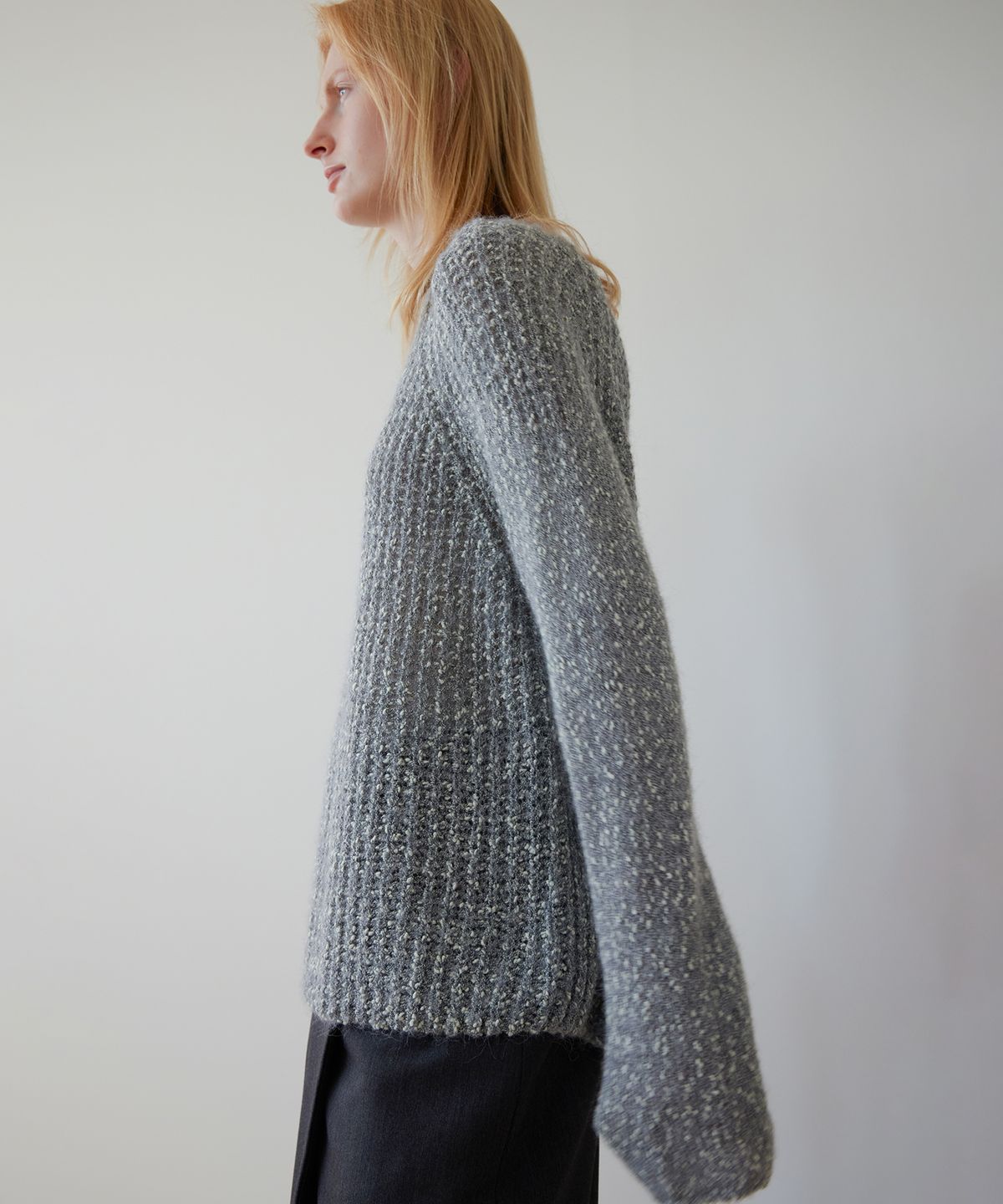 르바(LEVAR) Hairy Loose-Fit Knit - Melange Grey - 사이즈 & 후기 | 무신사