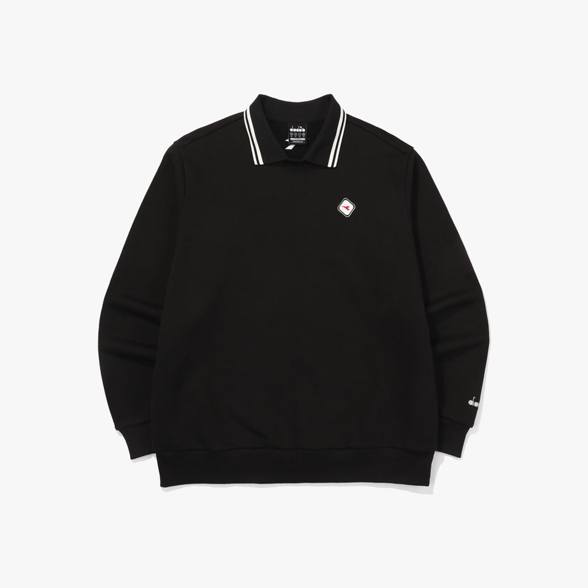 디아도라(diadora) 포르테 카라 스웻셔츠 BLACK