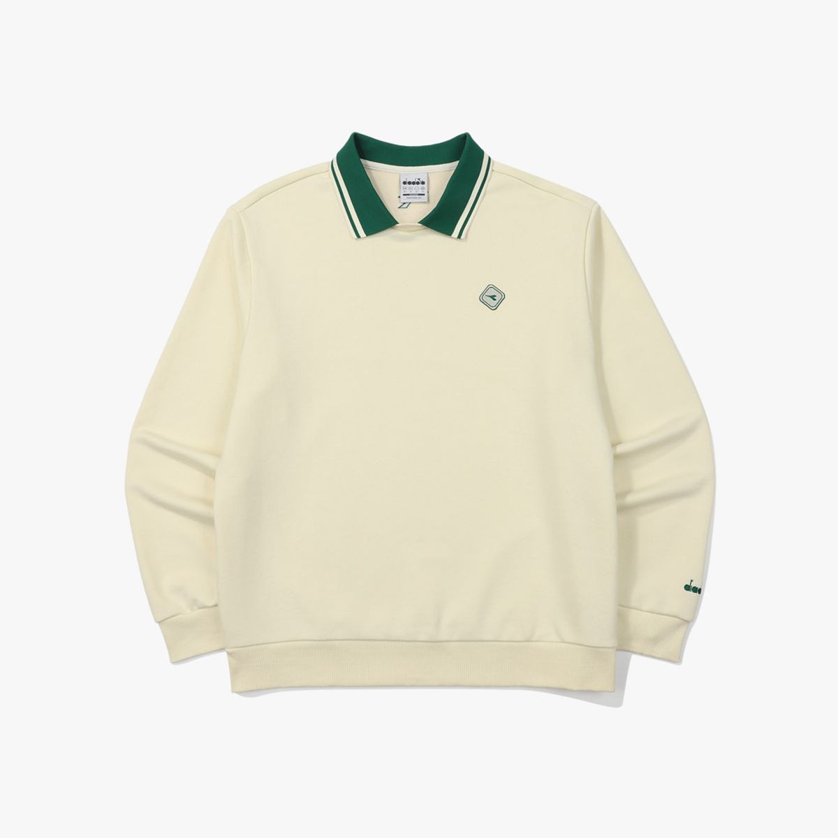 디아도라(diadora) 포르테 카라 스웻셔츠 IVORY