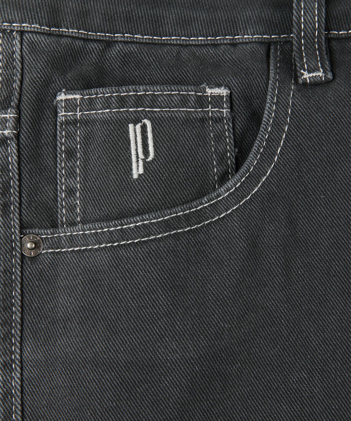 빠니깔레(PANICALE) 차콜 스트레이트핏 데님 팬츠