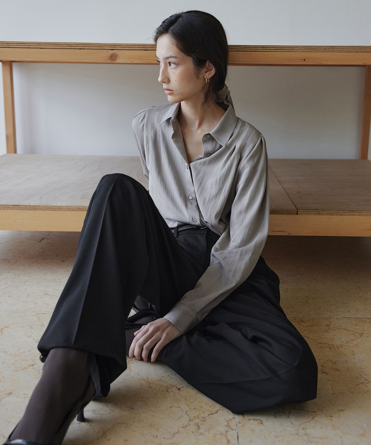 오떼뜨(OCTETTE) DEAR TWO TUCK TROUSER_2COLOR