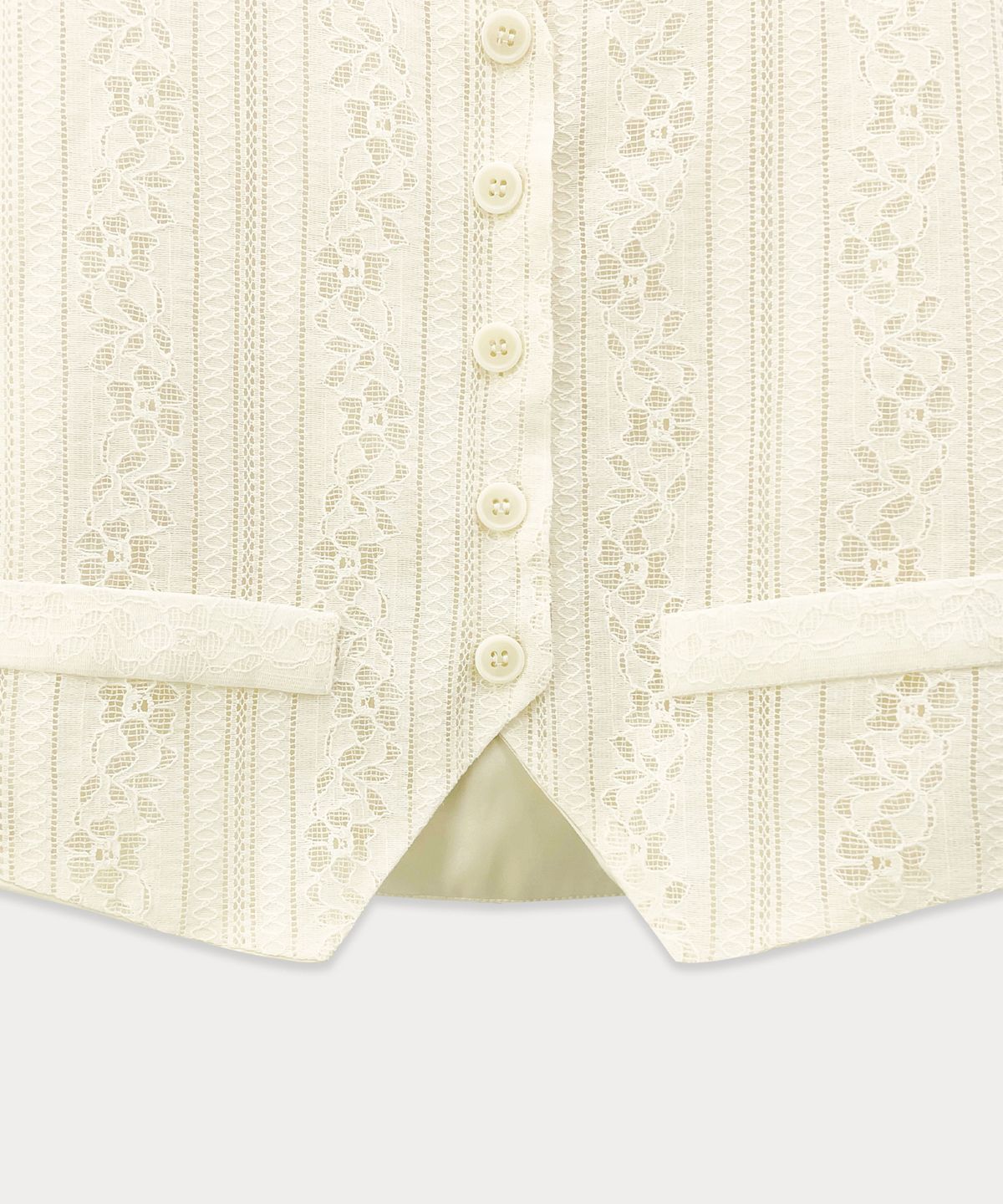썸웨어버터(SOMEWHEREBUTTER) Vintage Lace Vest - Cream