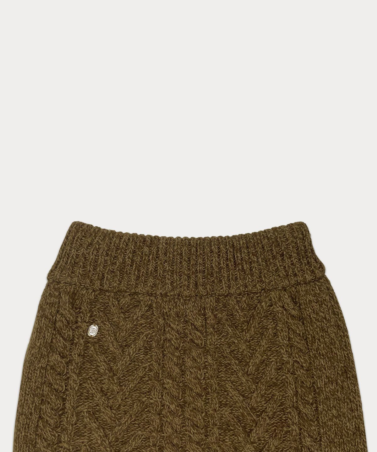 썸웨어버터(SOMEWHEREBUTTER) Colleen Cable Knit Skirt - Brown