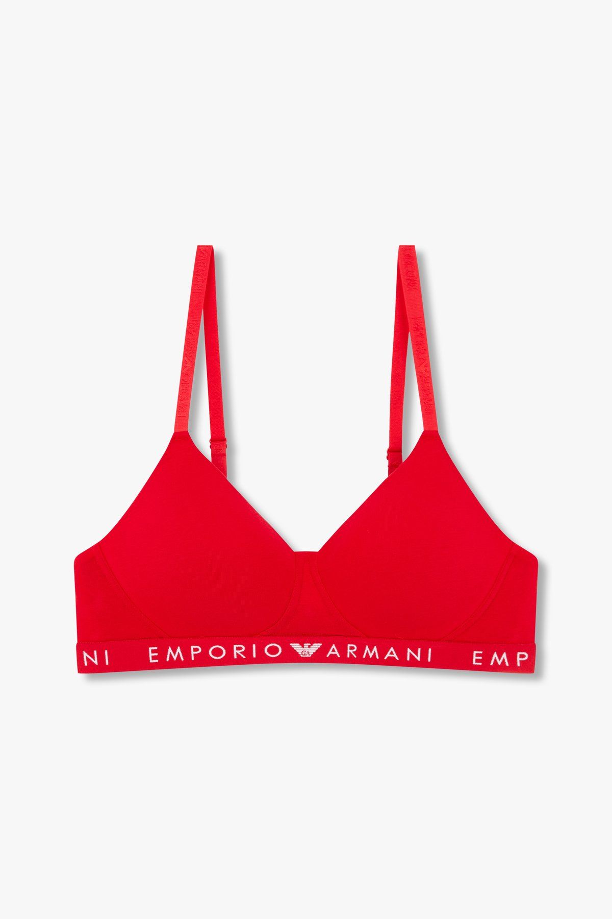 엠포리오 아르마니 언더웨어(EMPORIO ARMANI UNDERWEAR) 여성 로고 밴딩 소프트 컨투어 브라_레드 0824381529