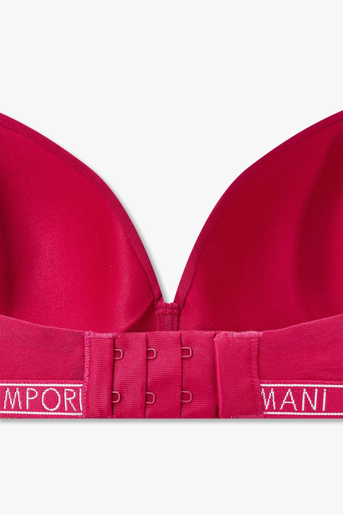 엠포리오 아르마니 언더웨어(EMPORIO ARMANI UNDERWEAR) 여성 씬 로고 밴딩 패디드 트라이앵글 브라_소프트 마젠타 0824381516