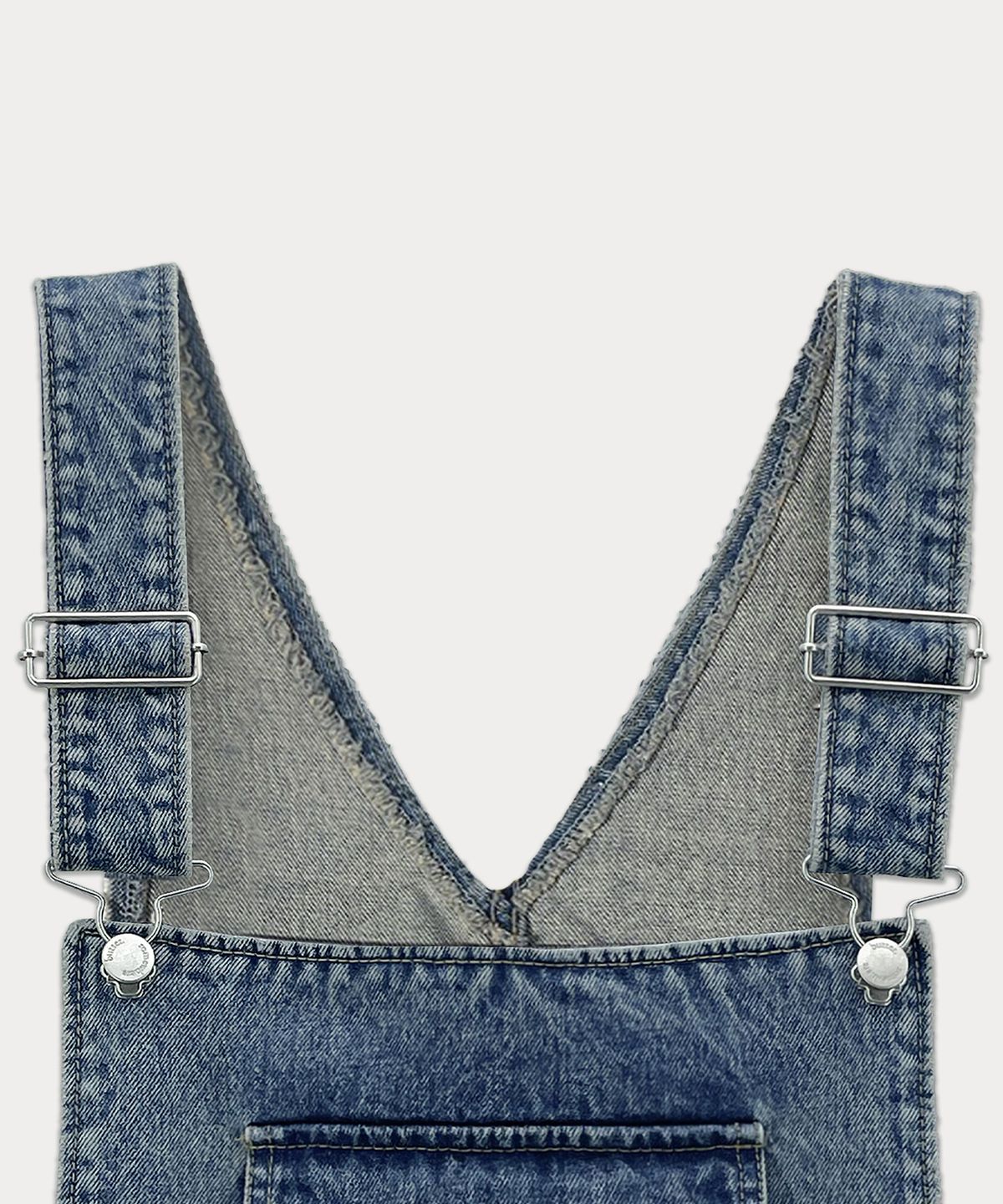 썸웨어버터(SOMEWHEREBUTTER) Denim Vintage Low Skirt Overall - Vintage Blue