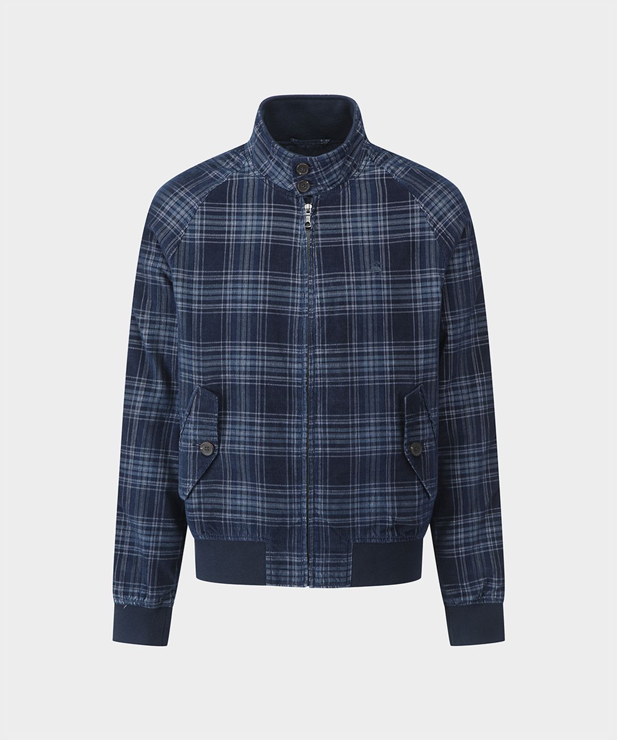 브룩스 브라더스(BROOKS BROTHERS) 코듀로이 체크 헤링턴 자켓 (네이비) (BBOJMM4858QEF)