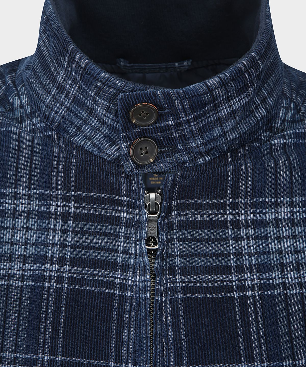브룩스 브라더스(BROOKS BROTHERS) 코듀로이 체크 헤링턴 자켓 (네이비) (BBOJMM4858QEF)