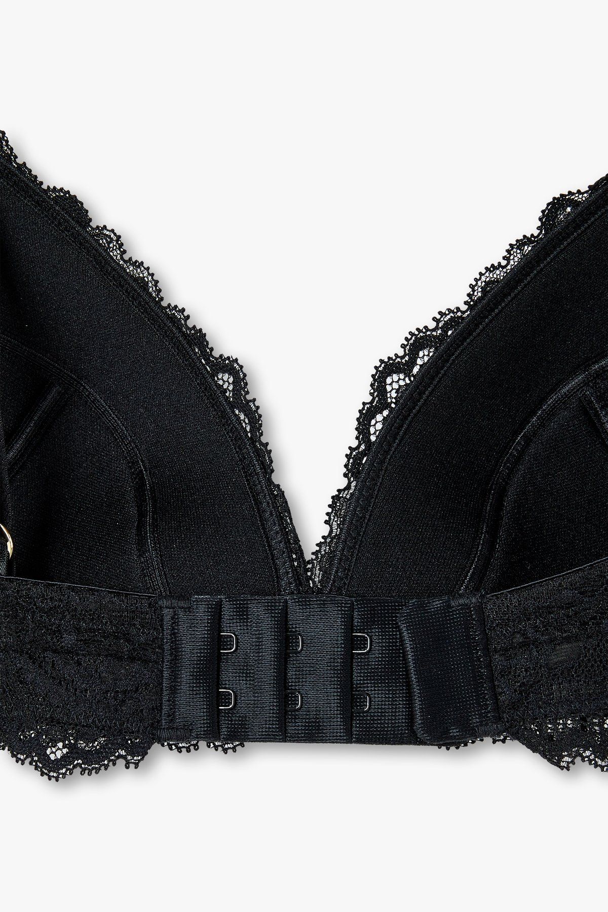 엠포리오 아르마니 언더웨어(EMPORIO ARMANI UNDERWEAR) 여성 플라워 자수 패디드 트라이앵글 브라_블랙 0824381504