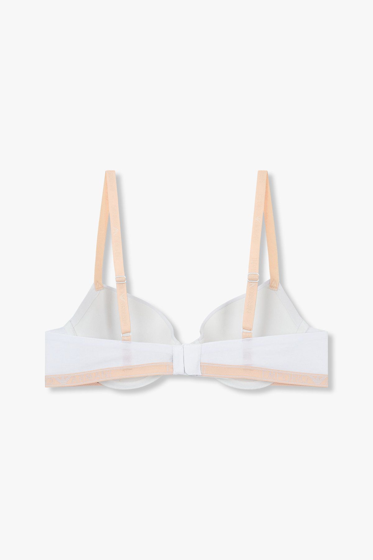 엠포리오 아르마니 언더웨어(EMPORIO ARMANI UNDERWEAR) 여성 씬 로고 밴딩 푸쉬업 브라_화이트 0824385521
