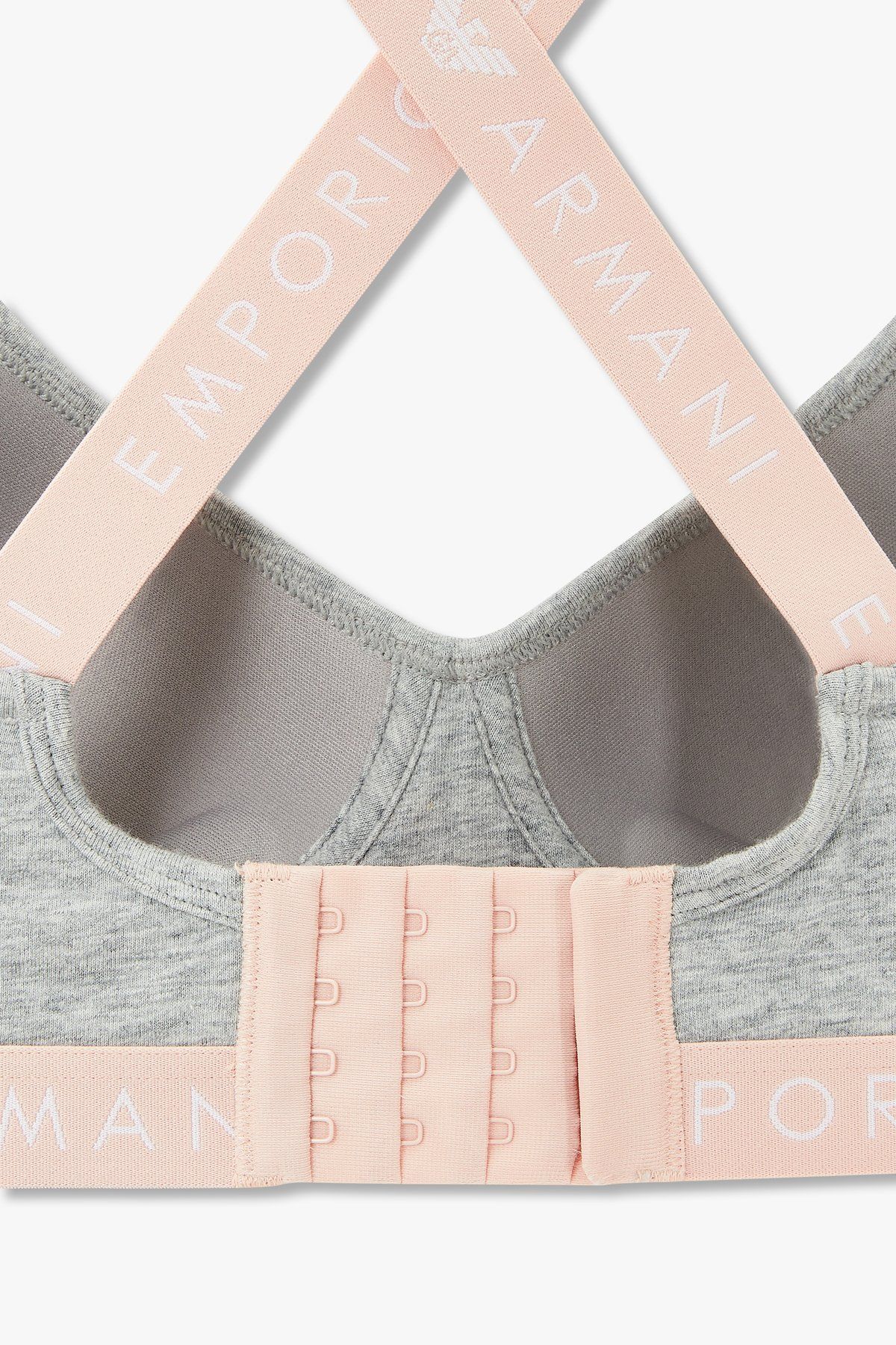 엠포리오 아르마니 언더웨어(EMPORIO ARMANI UNDERWEAR) 여성 로고 밴딩 패디드 브라렛 브라_멜란지 그레이 0824381519