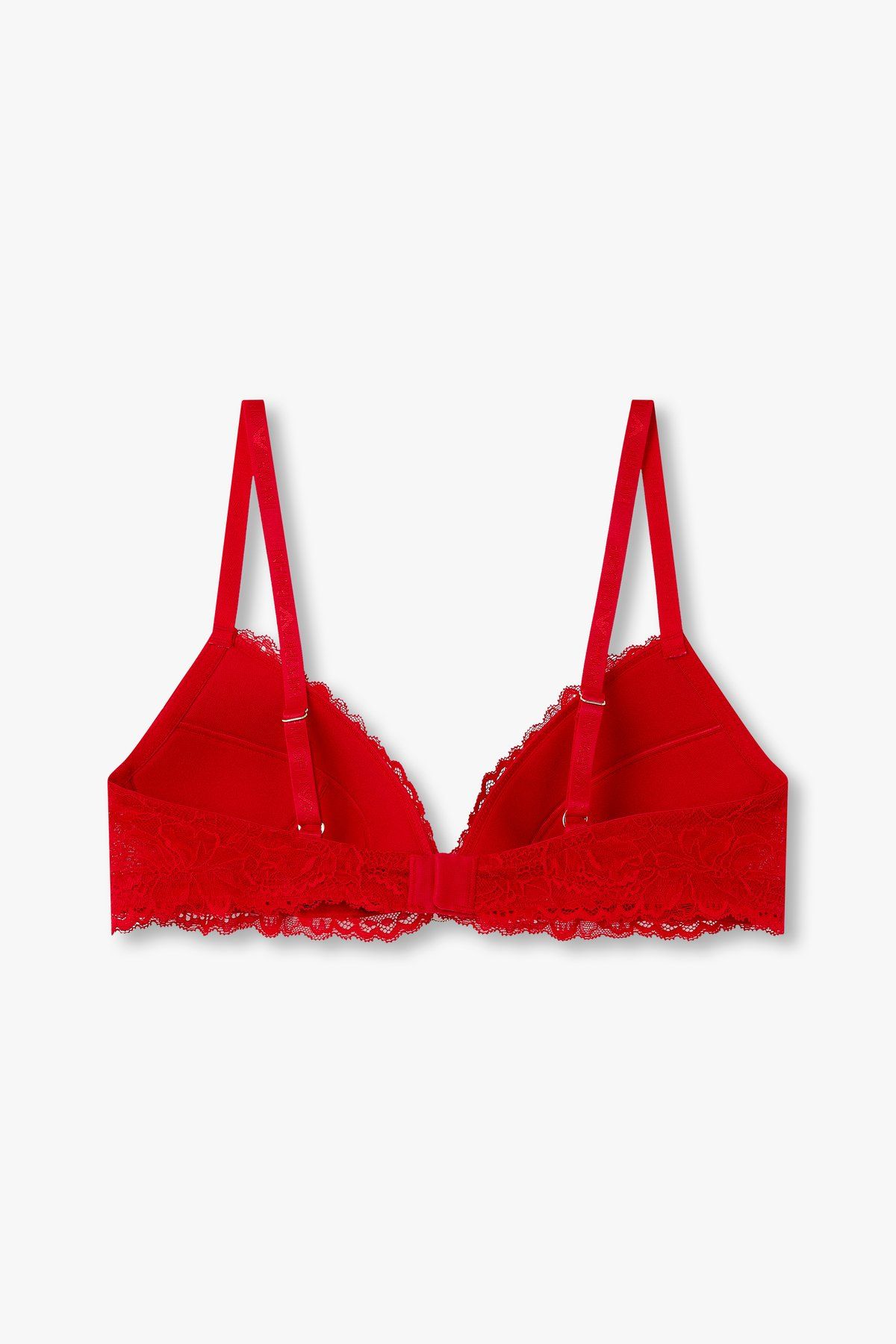 엠포리오 아르마니 언더웨어(EMPORIO ARMANI UNDERWEAR) 여성 플라워 자수 패디드 트라이앵글 브라_레드 0824381506