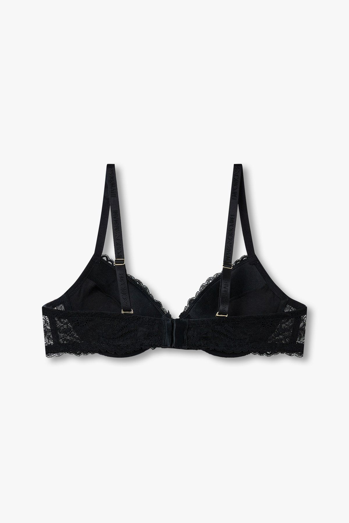 엠포리오 아르마니 언더웨어(EMPORIO ARMANI UNDERWEAR) 여성 플라워 리무브 패드 푸쉬업 브라_블랙 0824385510
