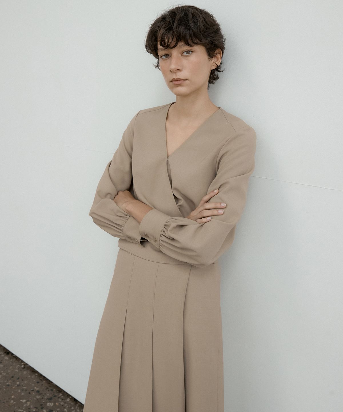 오떼뜨(OCTETTE) SOFT DOUBLE WRAP BLOUSE_2COLOR