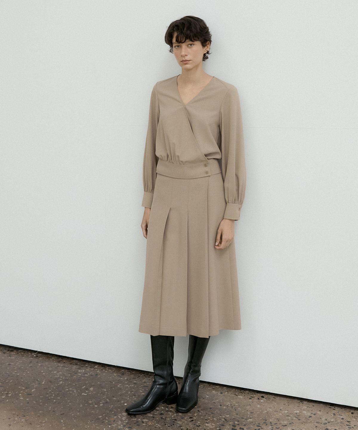 오떼뜨(OCTETTE) SOFT DOUBLE WRAP BLOUSE_2COLOR