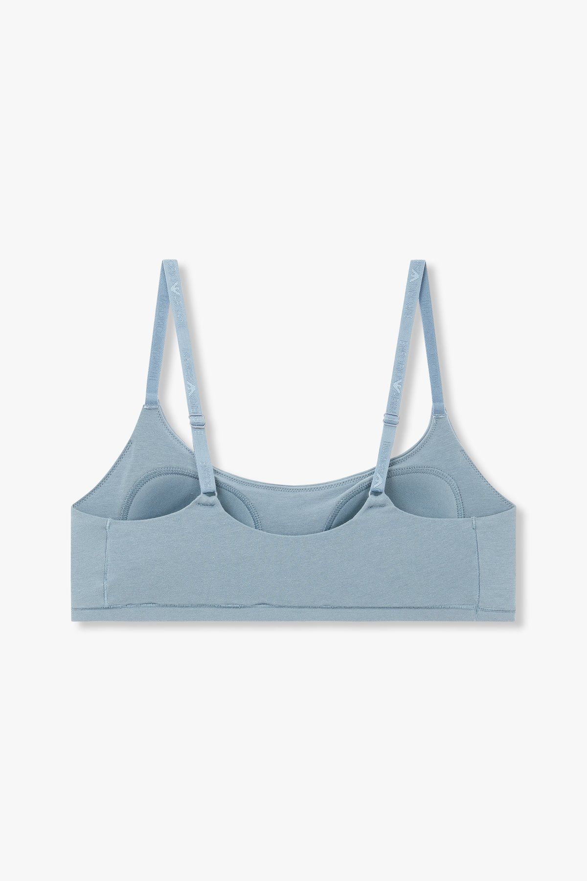 엠포리오 아르마니 언더웨어(EMPORIO ARMANI UNDERWEAR) 여성 큐빅 로고 패디드 트라이앵글 브라_블루 0824381513