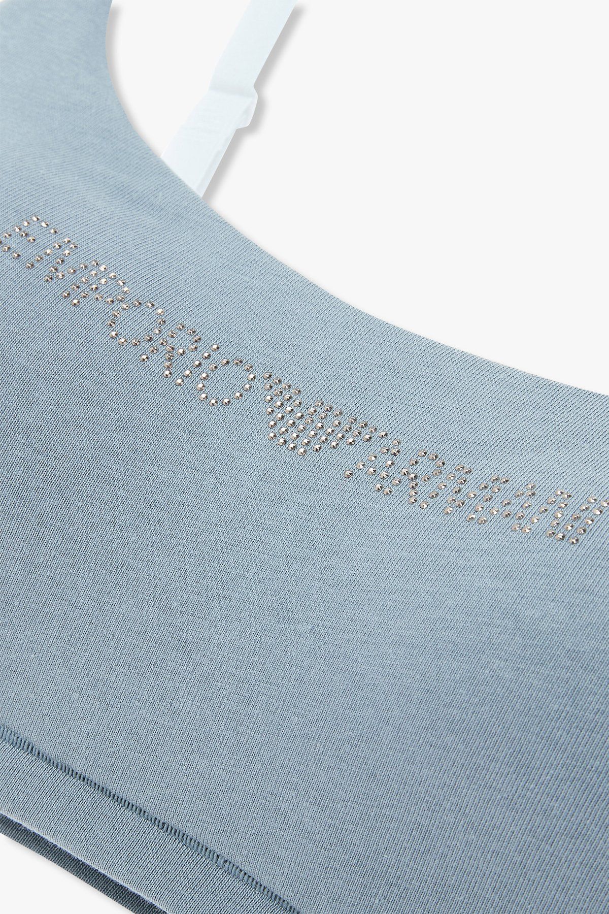 엠포리오 아르마니 언더웨어(EMPORIO ARMANI UNDERWEAR) 여성 큐빅 로고 패디드 트라이앵글 브라_블루 0824381513