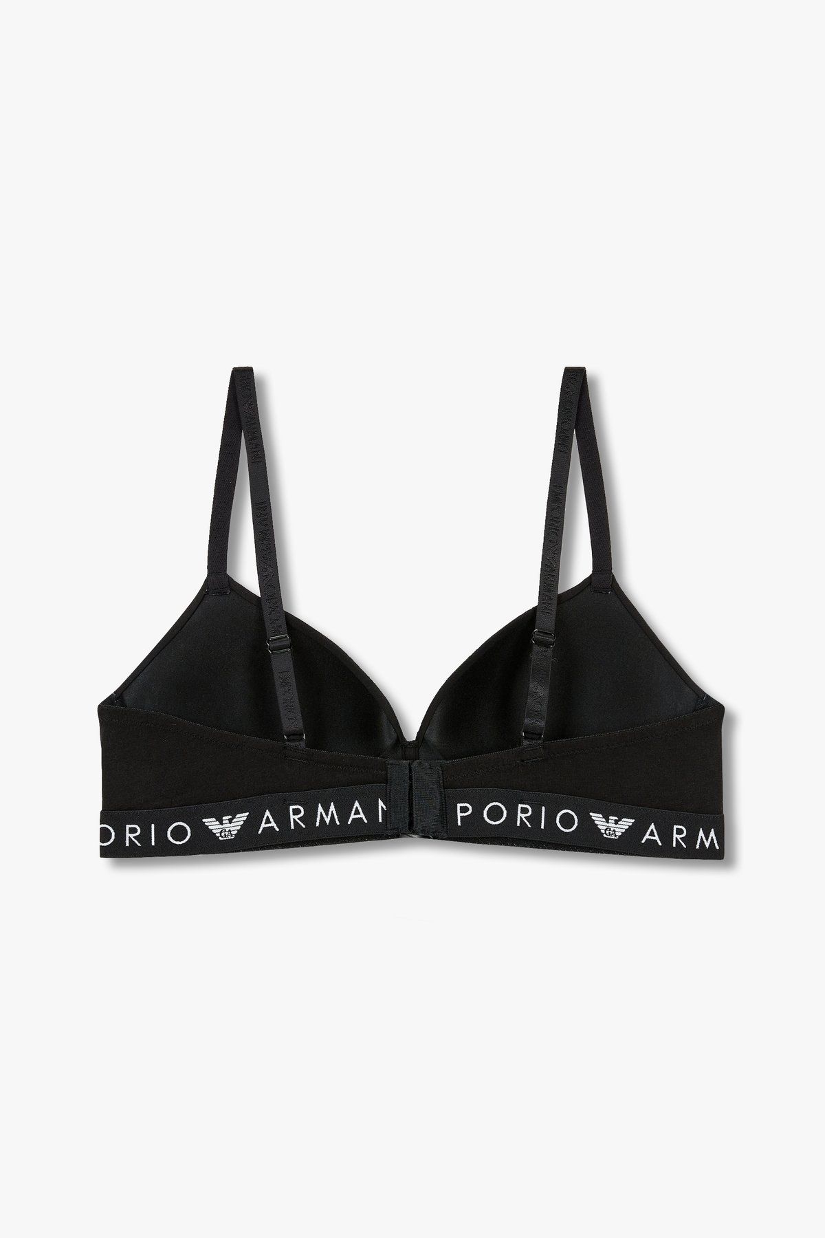 엠포리오 아르마니 언더웨어(EMPORIO ARMANI UNDERWEAR) 여성 로고 밴딩 패디드 트라이앵글 브라_블랙 0824381522