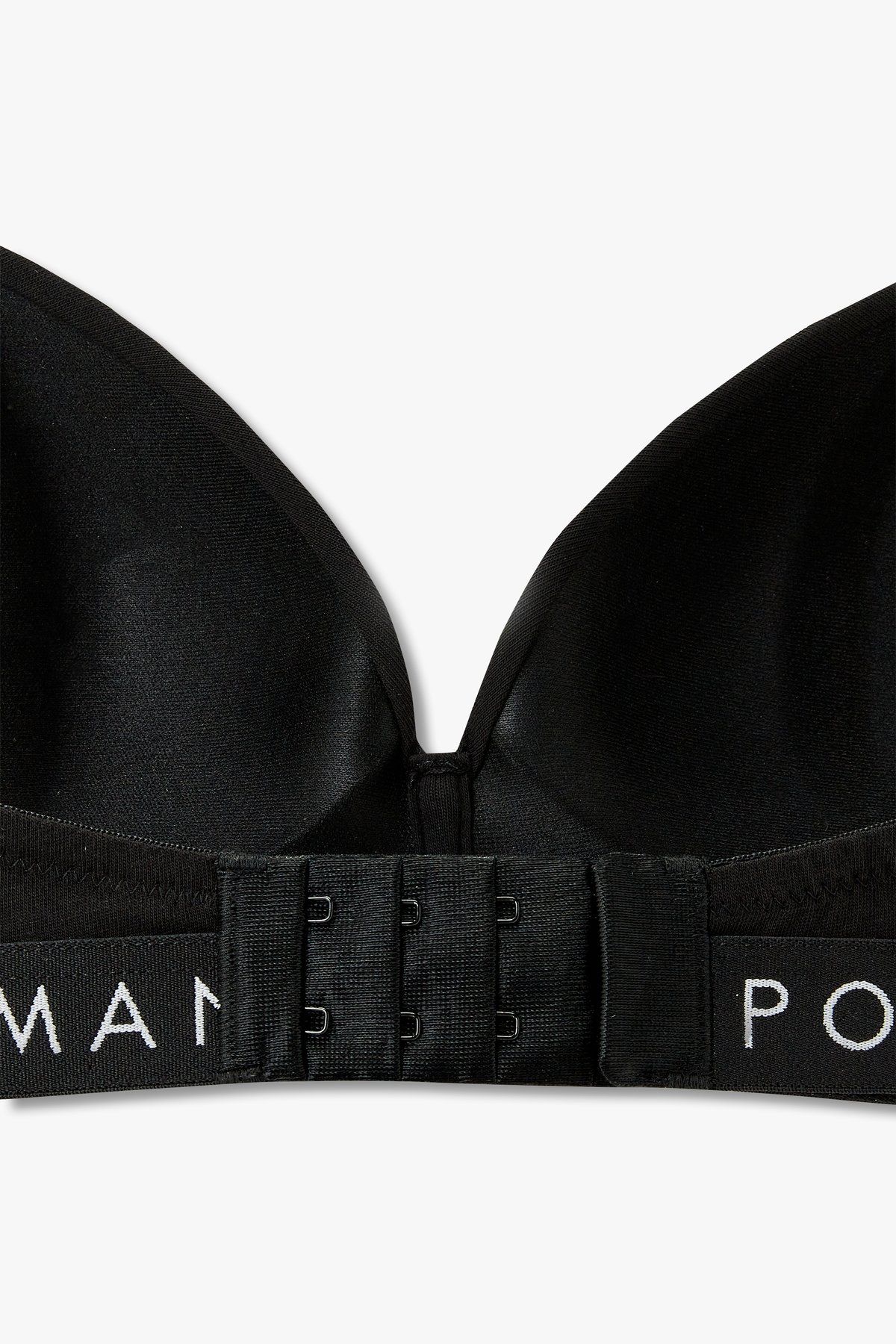 엠포리오 아르마니 언더웨어(EMPORIO ARMANI UNDERWEAR) 여성 로고 밴딩 패디드 트라이앵글 브라_블랙 0824381522