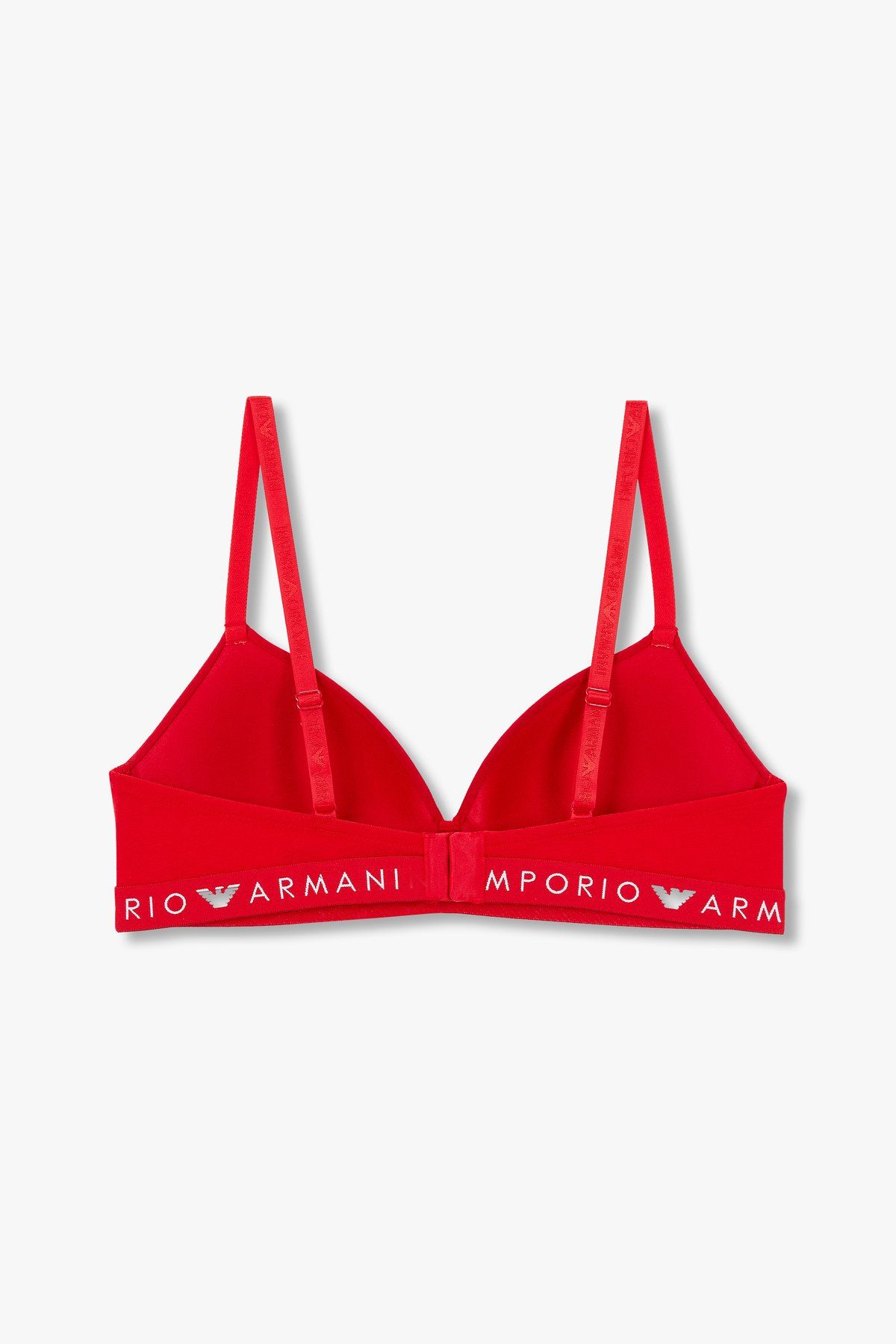 엠포리오 아르마니 언더웨어(EMPORIO ARMANI UNDERWEAR) 여성 로고 밴딩 패디드 트라이앵글 브라_레드 0824381525