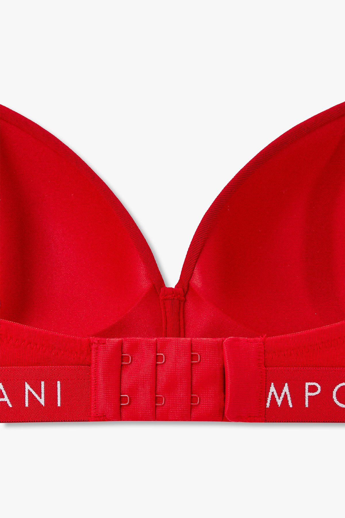 엠포리오 아르마니 언더웨어(EMPORIO ARMANI UNDERWEAR) 여성 로고 밴딩 패디드 트라이앵글 브라_레드 0824381525