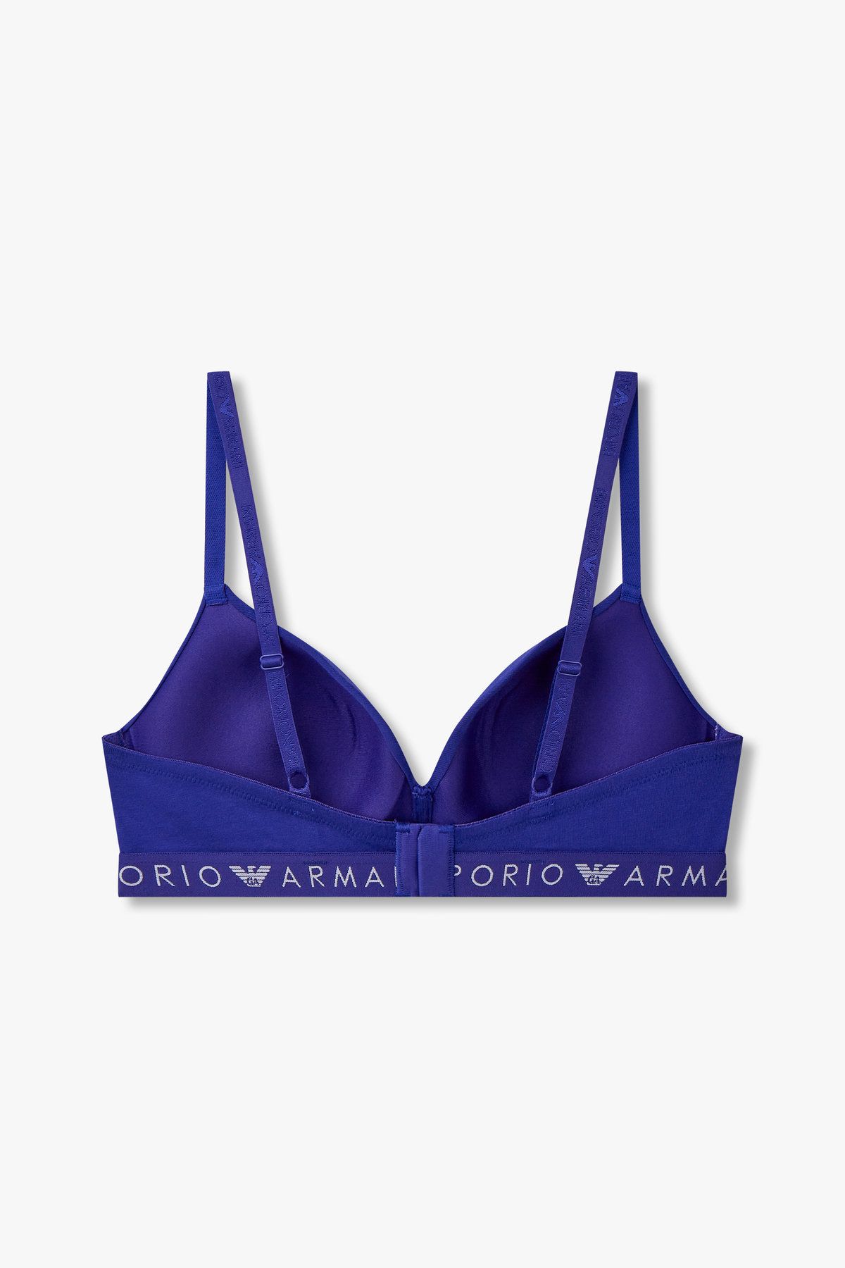 엠포리오 아르마니 언더웨어(EMPORIO ARMANI UNDERWEAR) 여성 로고 밴딩 패디드 트라이앵글 브라_블루 0824381524