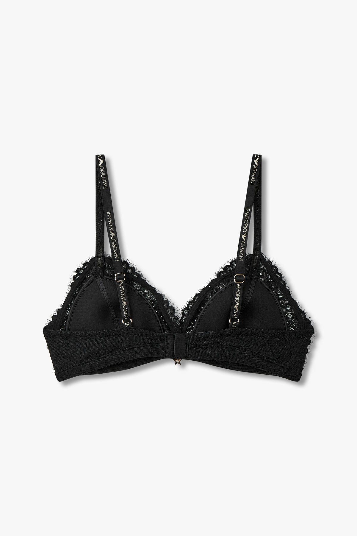 엠포리오 아르마니 언더웨어(EMPORIO ARMANI UNDERWEAR) 여성 메탈릭 패디드 트라이앵글 브라_블랙 0824381510