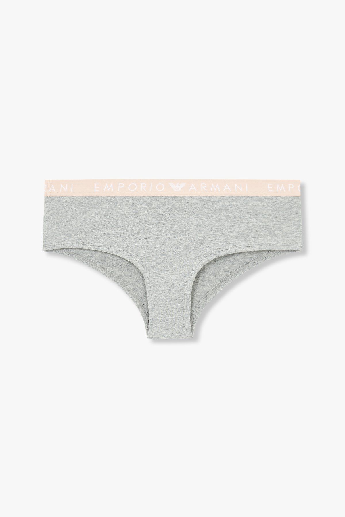 엠포리오 아르마니 언더웨어(EMPORIO ARMANI UNDERWEAR) 여성 로고 밴딩 코튼 치키 브리프_멜란지 그레이 0824312502