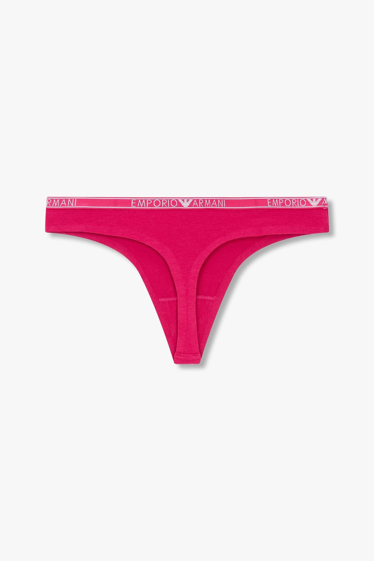 엠포리오 아르마니 언더웨어(EMPORIO ARMANI UNDERWEAR) 여성 씬 로고 밴딩 코튼 티팬티_소프트 마젠타 0824310516