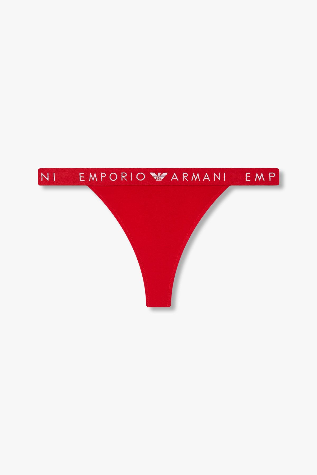 엠포리오 아르마니 언더웨어(EMPORIO ARMANI UNDERWEAR) 여성 씬 로고 밴딩 코튼 티팬티_레드 0824310521