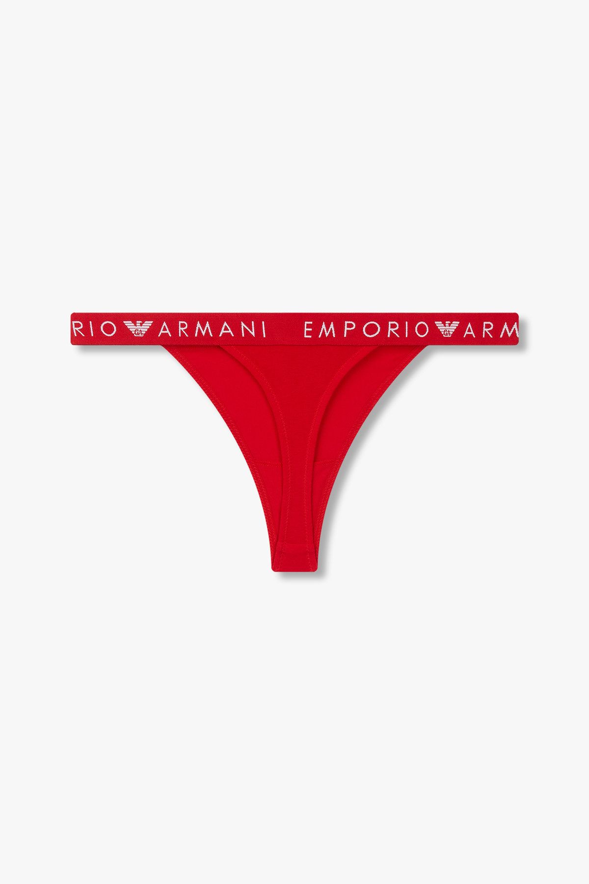 엠포리오 아르마니 언더웨어(EMPORIO ARMANI UNDERWEAR) 여성 씬 로고 밴딩 코튼 티팬티_레드 0824310521