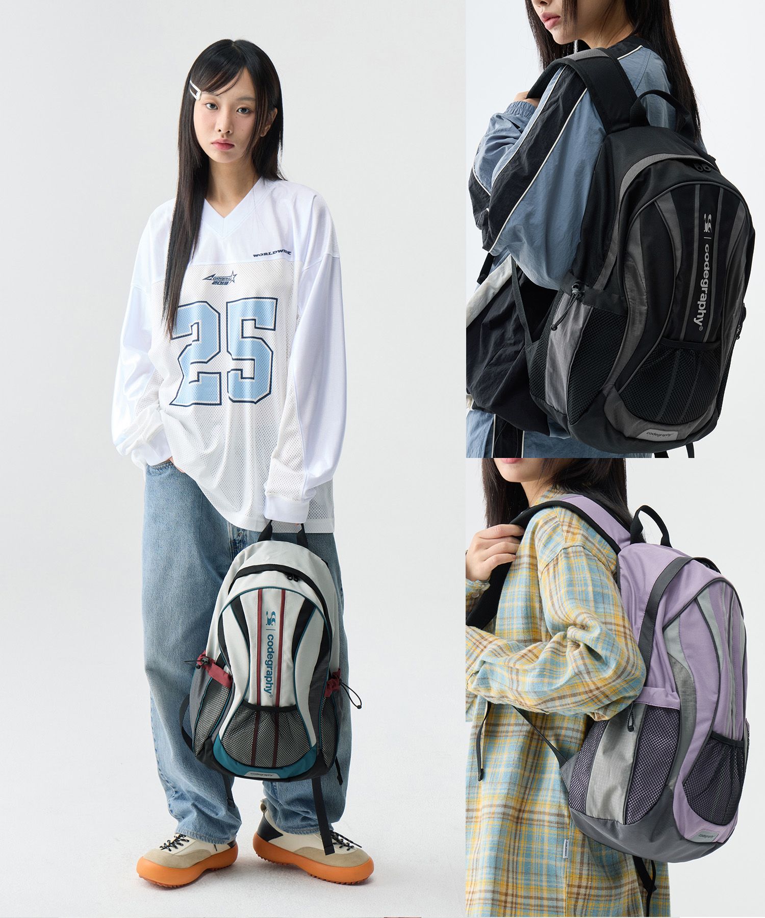 【CODEGRAPHY】WAVE Codegraphy Piping Color Block Backpac.k MUSINSA | Codegraphy (Women) WAVE Codegraphy Piping Color