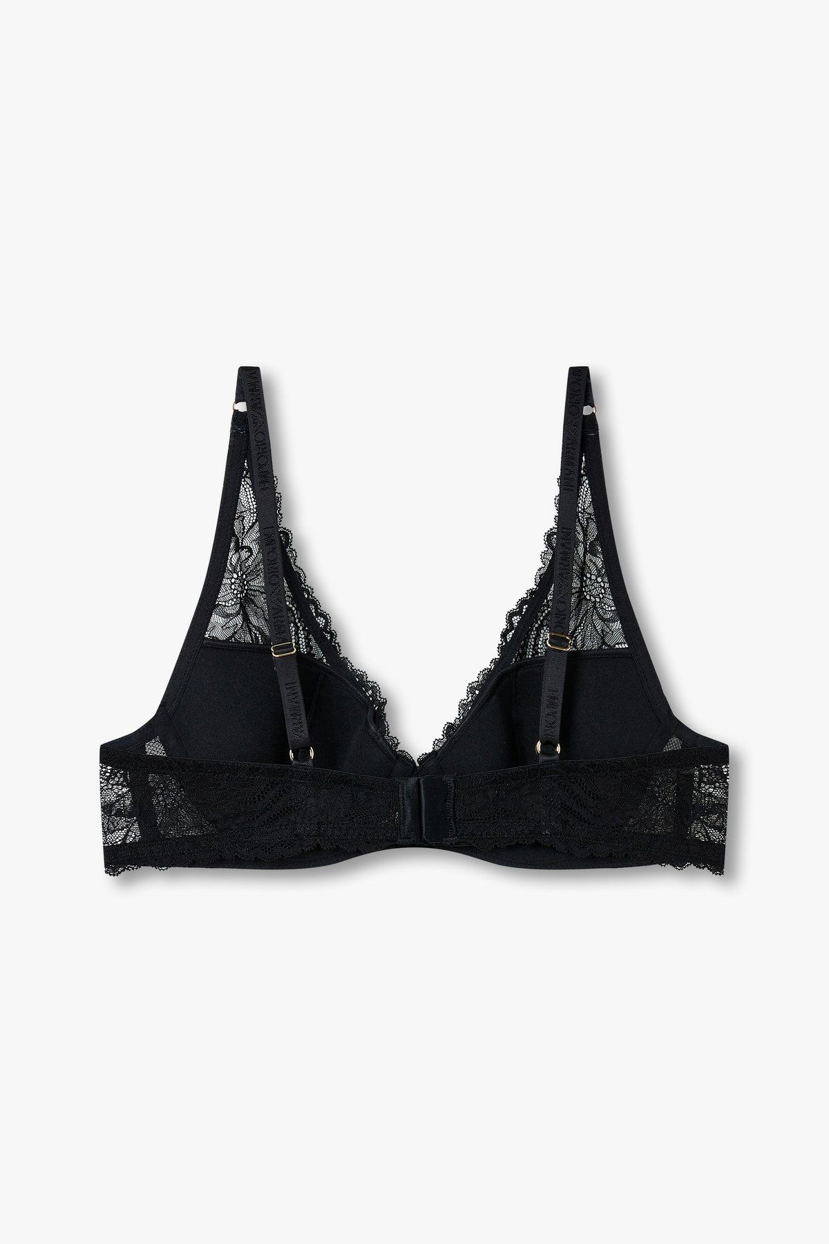 엠포리오 아르마니 언더웨어(EMPORIO ARMANI UNDERWEAR) 여성 플라워 자수 패디드 브라_블랙 0824385506