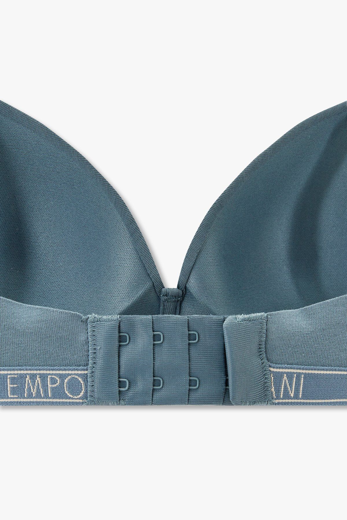 엠포리오 아르마니 언더웨어(EMPORIO ARMANI UNDERWEAR) 여성 씬 로고 밴딩 패디드 트라이앵글 브라_블루 0824381517