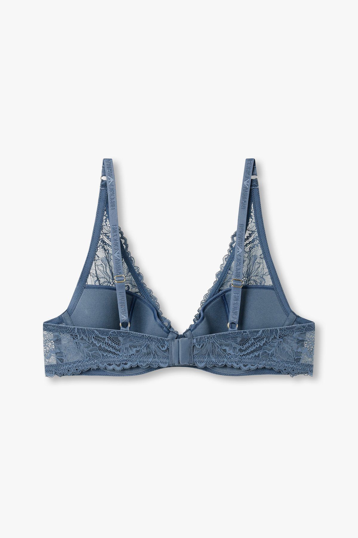 엠포리오 아르마니 언더웨어(EMPORIO ARMANI UNDERWEAR) 여성 플라워 자수 패디드 브라_블루 0824385507