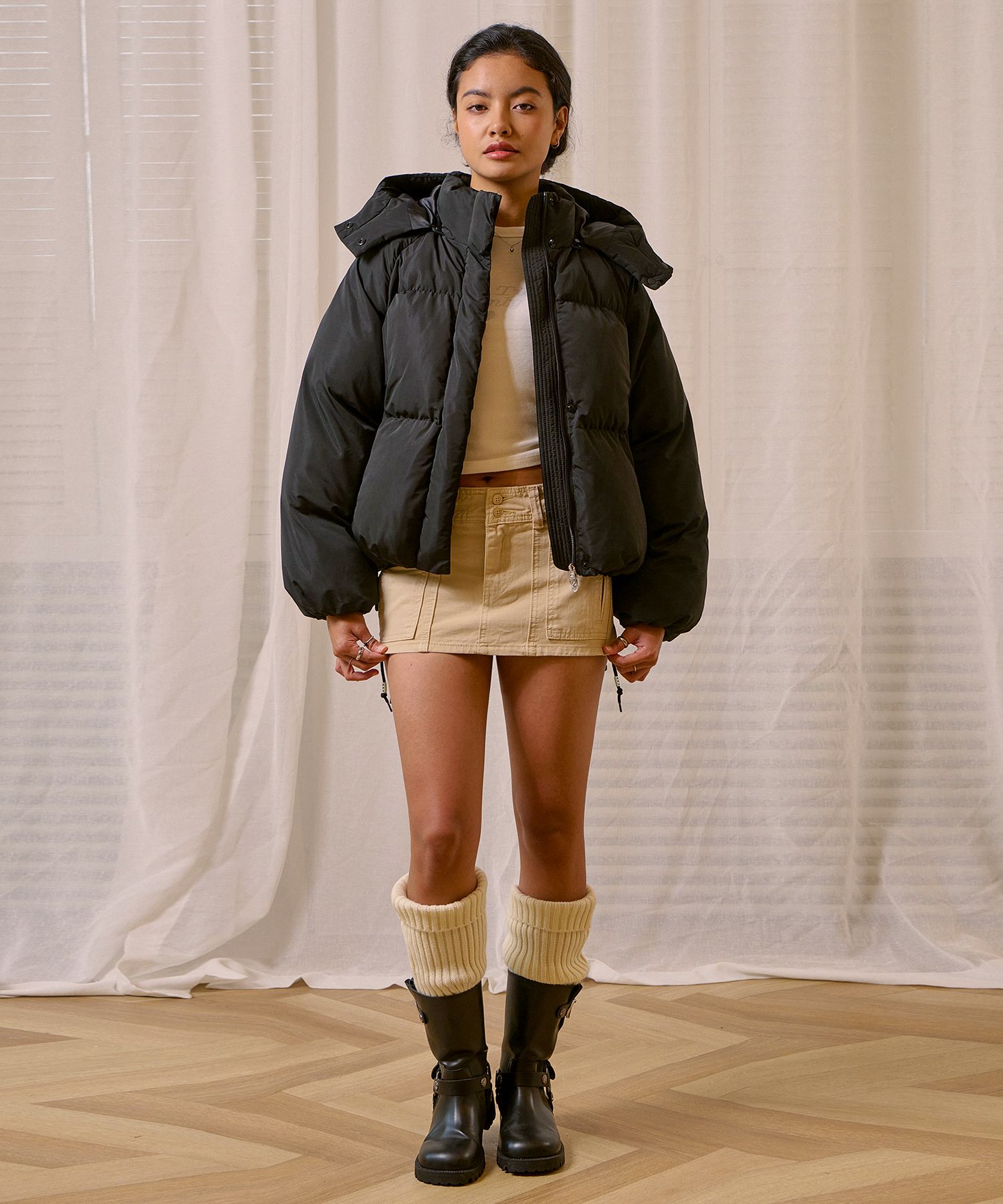 ◇BITTER CELLS◇ CG Hooded Puffer Jacket Black MUSINSA | BITTERCELLS CG Hooded Puffer Jacket-Black