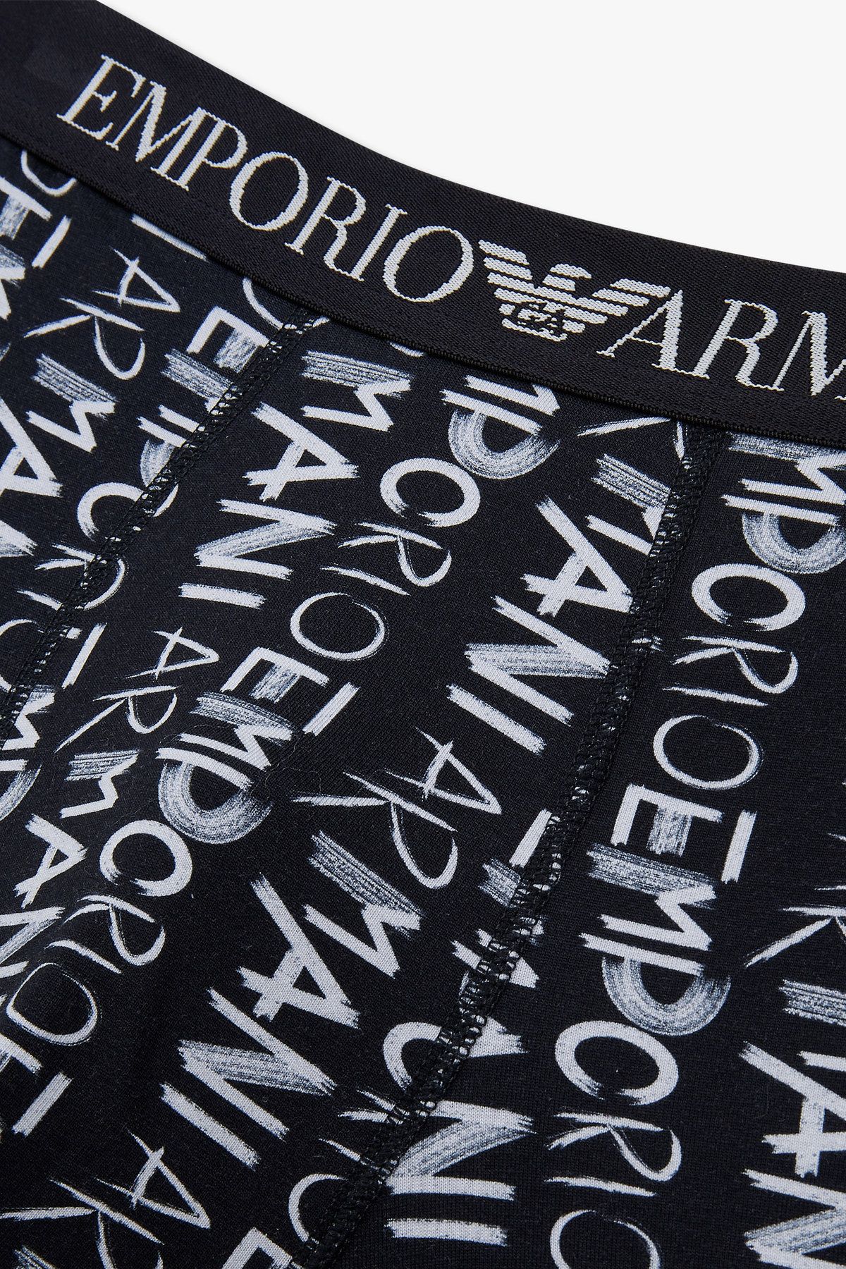 엠포리오 아르마니 언더웨어(EMPORIO ARMANI UNDERWEAR) 남성 리피트 로고 패턴 밴딩 드로즈_블랙 0814312013