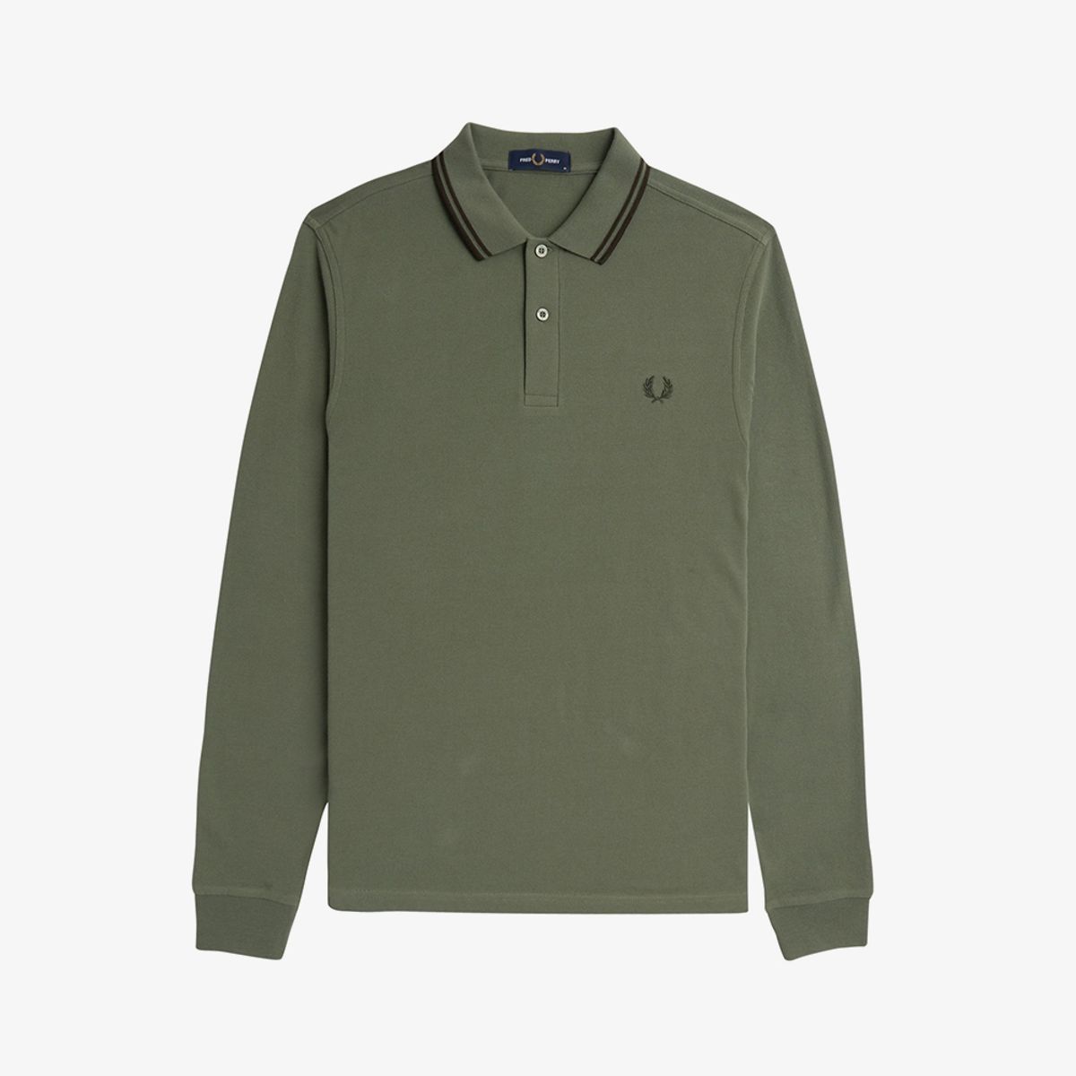 프레드페리(FRED PERRY) [M3636] 롱슬리브 트윈 팁 프레드페리 셔츠 - 로렐리스그린/나이트그린 AFPM2433636-W49
