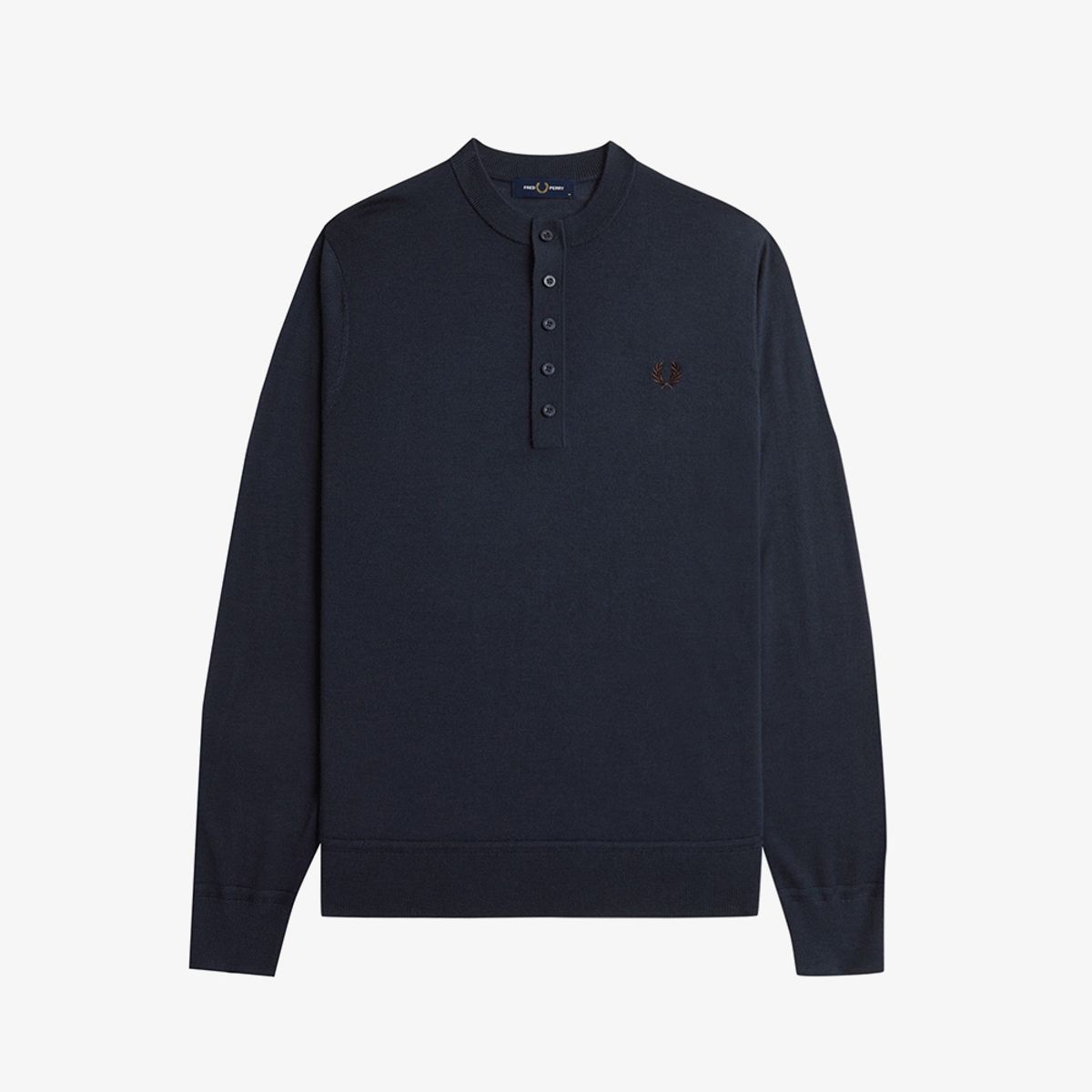 프레드페리(FRED PERRY) [Sharp] 파인 니트 롱 슬리브 헨리넥 셔츠 (608) AFPM243K535-608