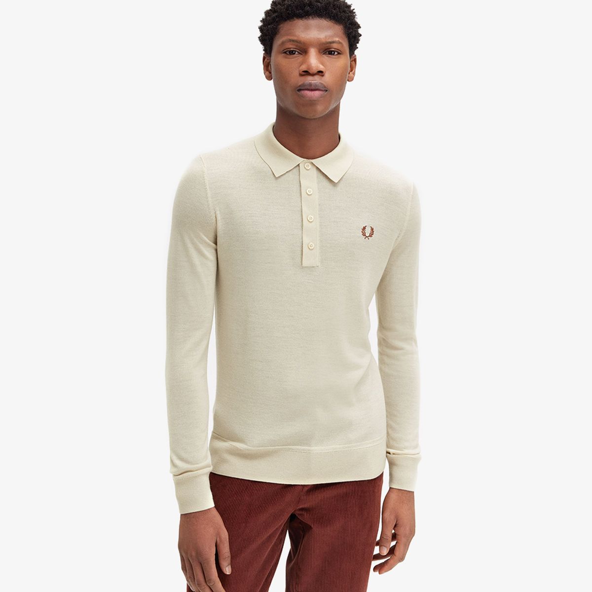 프레드페리(FRED PERRY) [Sharp] 파인 니트 롱 슬리브 셔츠 (691) AFPM2438534-691