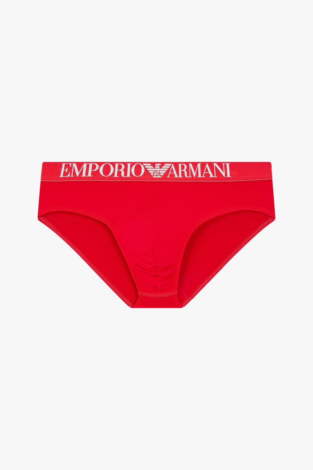 엠포리오 아르마니 언더웨어(EMPORIO ARMANI UNDERWEAR) 남성 빅 로고 밴딩 폴리 브리프_레드 0814311038