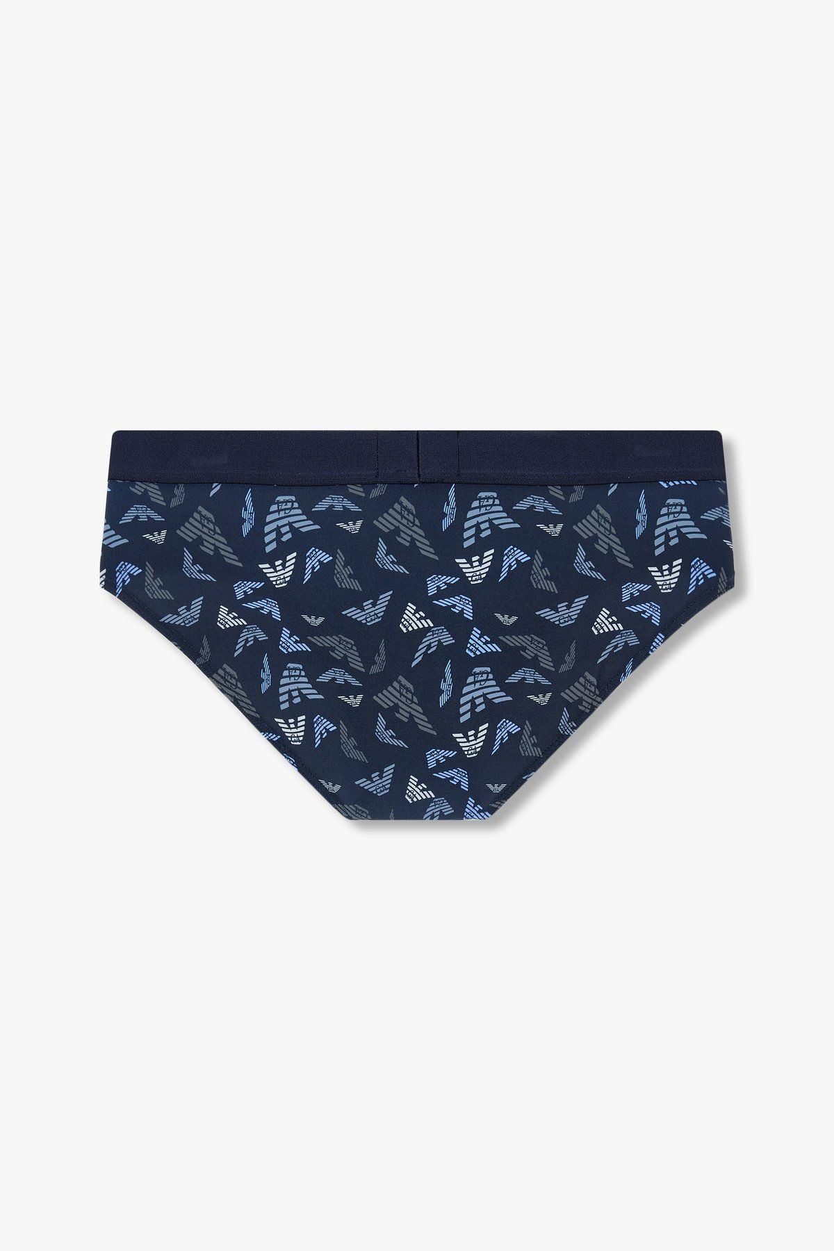 엠포리오 아르마니 언더웨어(EMPORIO ARMANI UNDERWEAR) 남성 빅 로고 밴딩 폴리 브리프_마린 0814311039
