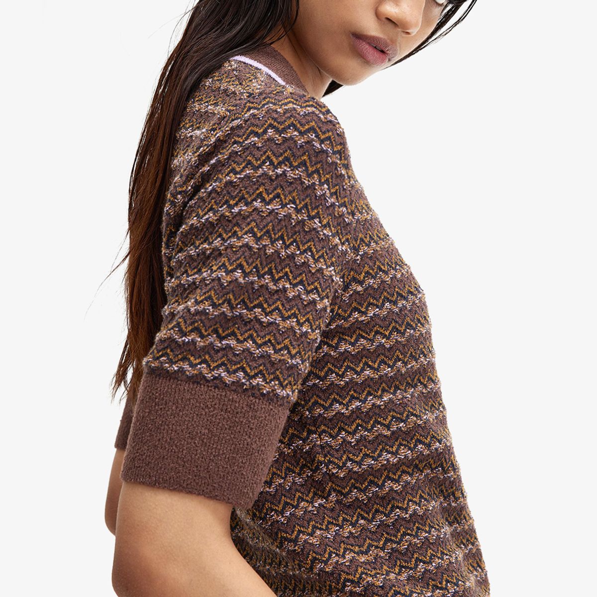 프레드페리(FRED PERRY) [Womens] 부클 자카드 니트 셔츠 (U53) AFPF2438112-U53