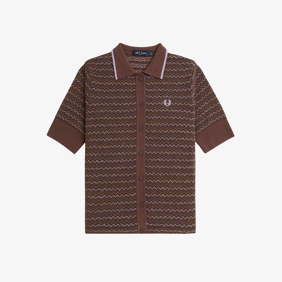 프레드페리(FRED PERRY) [Womens] 부클 자카드 니트 셔츠 (U53) AFPF2438112-U53