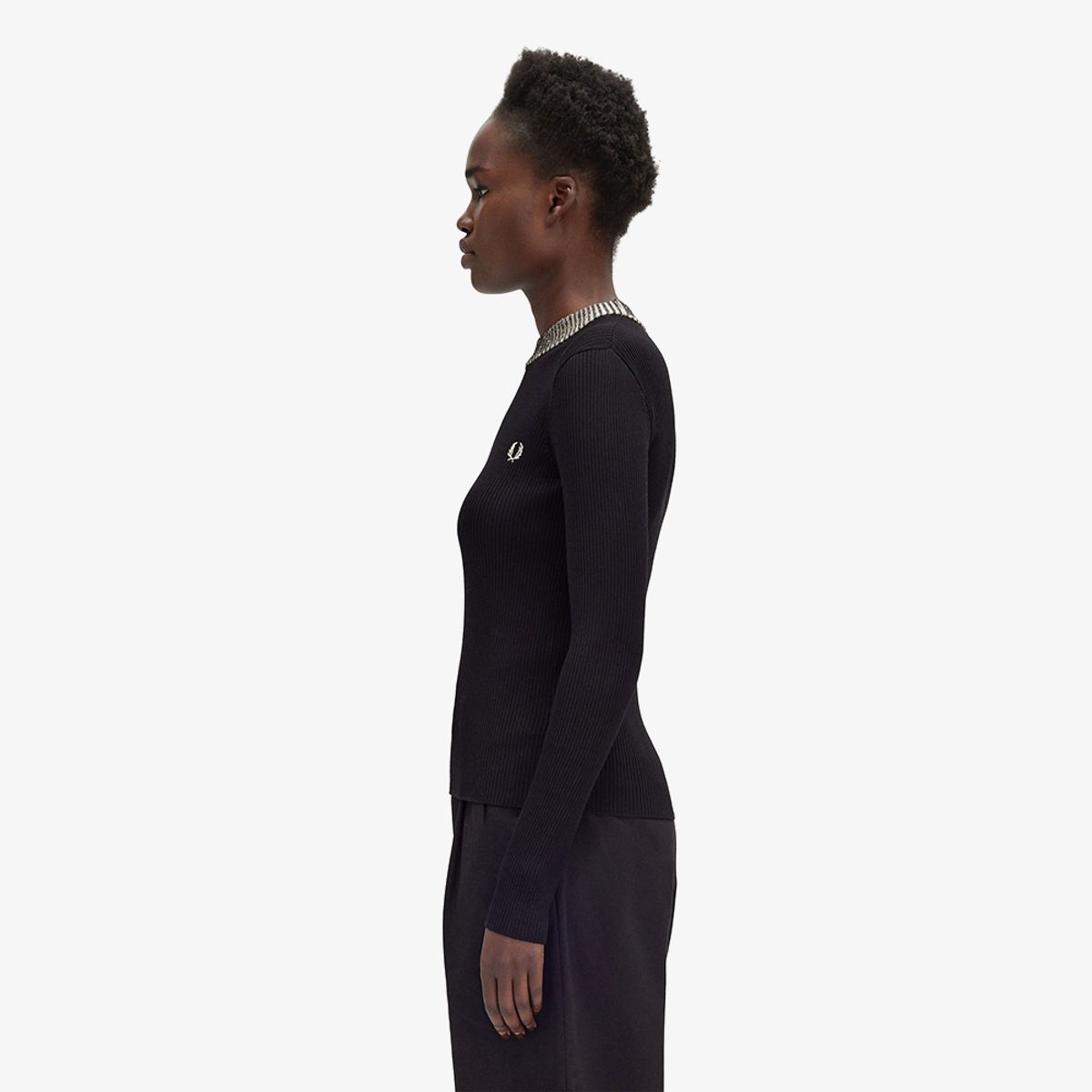 프레드페리(FRED PERRY) [Womens] 스페이스 다이 립 니트 (102) AFPF2438102-102