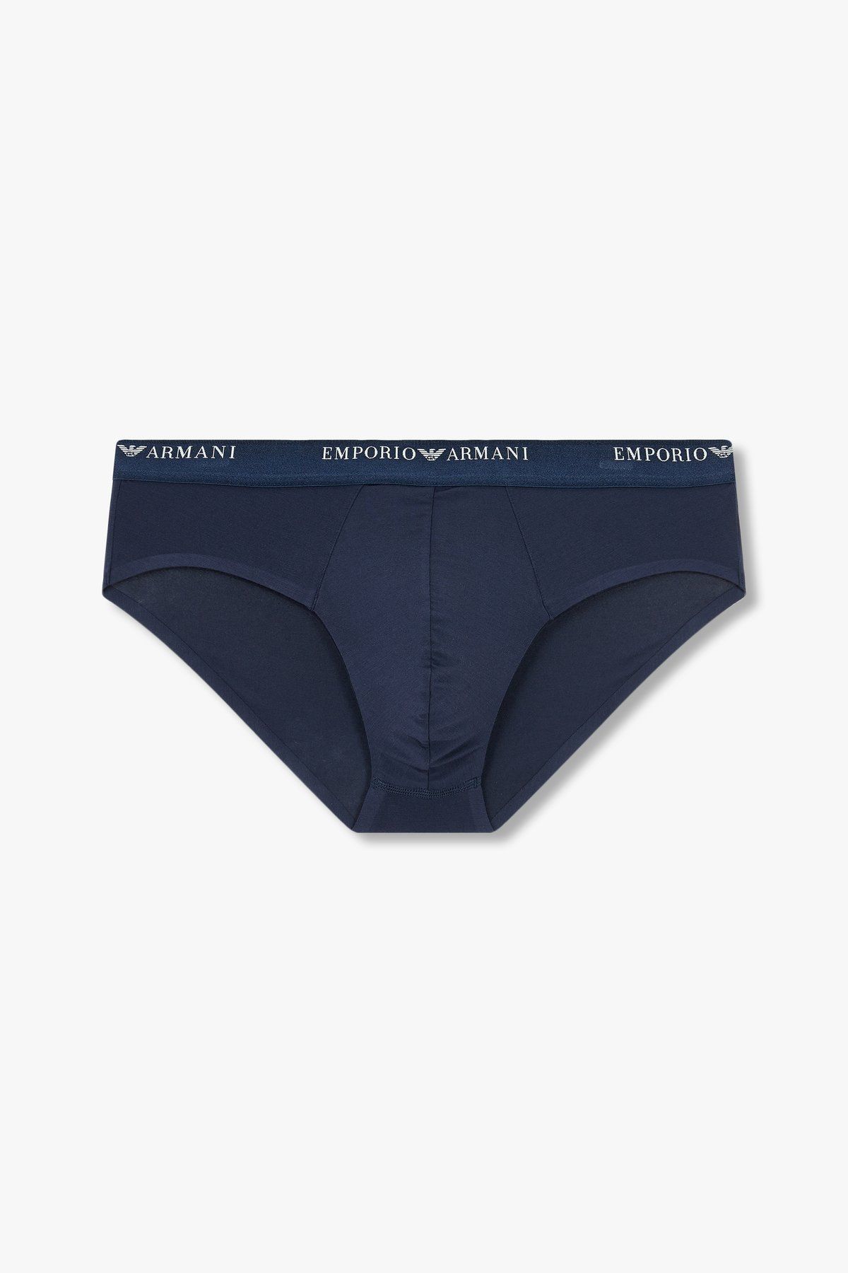 엠포리오 아르마니 언더웨어(EMPORIO ARMANI UNDERWEAR) 남성 탑 로고 밴딩 레이온 브리프_마린 0814311017